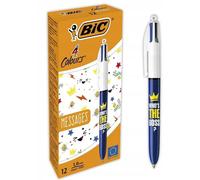 Bic - Messages couleurs Biros 4 couleurs, moyen, couleurs d'encre classiques, boîte de 12