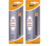 BIC Mines Graphite Large Avec Etuis Refermables Pour Portes-mines - Mines de 2 mm HB, Blister de 1 Etui de 6 Mines (Lot de 2)