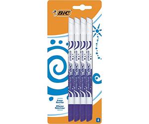 BIC Mini Effaceurs Réécriveurs - Encre Bleue, Blister de 4