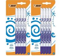 BIC Mini Effaceurs Réécriveurs - Encre Bleue, Blister de 4 (Lot de 2)