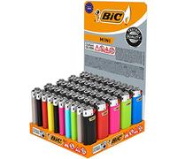 BIC Briquets mini J5/J25 – 50 pièces à pierre, assortiment de couleurs