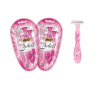 BIC Miss Soleil - Rasoirs Jetables pour Femme, 3 Lames avec Bande Lubrifiante pour un Rasage Précis et Doux - Lot de 2 Blisters de 4