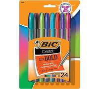 BIC MSBAPP241-A-AST Cristal Xtra Bold Stylo-bille à pointe moyenne (1,6 mm) Couleurs assorties 24 pièces