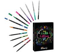 BIC My Hand Lettering Kit - Stylos Feutres Intensity (x20 / 0,4 mm)/Medium (x12 / 0,7mm)/Dual Tip (x12 / Pointe Fine + Pinceau) et Modèles de Calligraphie, Coffret Cadeau de 44