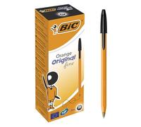 BIC Orange Original Stylos-Bille Pointe Fine - Noir, Boîte de 20