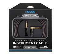 Câble d'instrument ultra haute fidélité GAMME BIC-P10A - 3 m - Connecteurs jack 1/4 de pouce droit à coudé plaqués or 24 carats - Pour guitare et basse, pour un son de qualité supérieure