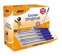 Bic, Stylo bille, Stylo à bille jetable Cristal 0,4mm blue cap model document proof 100 pcs./pack. (Transparent, 0.32 mm, 1)