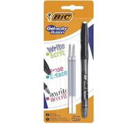 BIC Pack de Stylo roller encre gel effaçable + 2 Recharges Gelocity Illusion - Noir