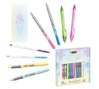BIC Coffret Pastel Dream Kit - 16 pièces : stylos gel, feutres, surligneurs et bloc-notes
