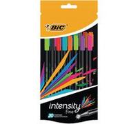 BIC Pochette 20 Stylo Feutre Fineliner Intensity Pte Baguée métal Fine 0,4mm Assortis