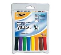 BIC Pochette de 8 Feutres effaçables à sec pointe ogive encre cétone 8 couleurs VELLEDA 1741