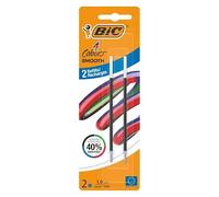 BIC Recharges bleues pour stylo bille 4 Couleurs Smooth - Pointe moyenne 1 mm - Encre ultra douce - Blister de 2