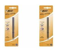 BIC Recharges pour Atlantis – Blister de 2 – Pointe moyenne – Noir