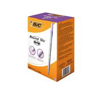 BIC Round Stic Grip Ballpoint Pens - Value Pack of 40 Pens for Office - Purple C