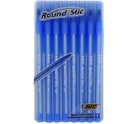 BIC - Round Stic Stylo à Bille Écriture Moyenne-Bleu Lot De 8