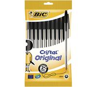 BIC Stylo-bille Cristal® Original Noir Pointe moyenne x10