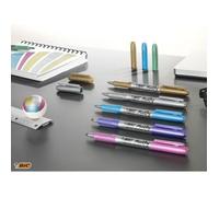 Bic Silver Set - 1 Carnet. 3 Stylos-Bille-1 Stylo Gel-1 Roller-1 Marqueur Permanent-1 Porte-Mines