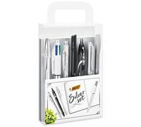 BIC Silver Set - 1 Carnet de Notes/3 Stylos-Bille/1 Stylo Gel/1 Crayon Graphite HB/1 Feutre/1 Porte-Mines