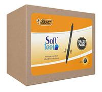 BIC Soft Feel - Stylos-Bille Rétractables avec Grip en Caoutchouc, Pointe Moyenne (1,0 mm) - Noir, Boîte de 36 - Exclusivité Amazon