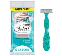 BIC Soleil Simply Sensitive Lot de 5 rasoirs jetables à 3 lames pour femme