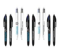 BIC stylo 4 couleurs thème mer sur edoardo pin tarentutea cardiotrap carmine 5 modèles assortis. écriture bleu rouge noir vert (1 stylo)