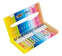 BIC Collection Spéciale 4 Couleurs - 15 Stylos-Bille Pointe Moyenne (1,00 mm) et Pointe Large (1,6 mm) - Couleurs d’Encre Assorties, Boîte de 15