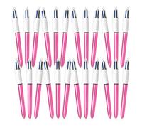 BIC Stylo à bille 4 couleurs Shine - Stylo à encre rose multicolore - Stylos d'écriture rétractables lisses - Pointe moyenne rechargeable 4 en un - Stylo à bille pour l'école, le bureau, les études