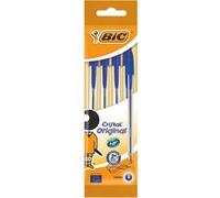 BIC Stylo à bille Cristal Medium, en sachet de 4, bleu Bleu G