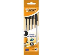 BIC Stylo à bille Cristal Medium, en sachet de 4, noir Noir G