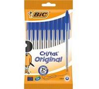 BIC Stylo à bille Cristal original, bleu, en sachet de 10 Bleu G