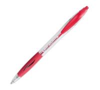 Bic Stylo À Bille Rechargeable Pointe Moyenne Rétractable Encre Rouge Corps Transparent Et Grip Atlantis