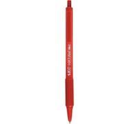 BIC Stylo bille Softfeel rétractable, grip caoutchouc, pointe 1 mm, écriture moyenne – rouge