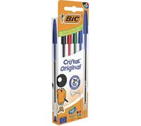 BIC Stylo bille Cristal 1,0mm Assortis lot de 5 stylos