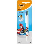 BIC Stylo-bille rétractable pointe moyenne 4 couleurs MARIO KART - Visuel aléatoire (à l'unité)