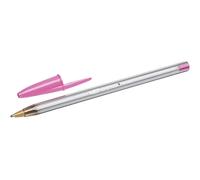 BIC Stylos-bille Cristal Fun - Pointe large 1,6 mm, écriture intense - Rose, boîte de 20