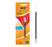BIC - Stylo de recharge 4 couleurs, 1,0 mm, blister de 2 pièces, rouge