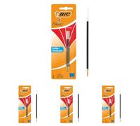 BIC - Stylo de recharge 4 couleurs, 1,0 mm, blister de 2 pièces, rouge (Lot de 4)