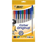BIC Cristal Original Stylos-Bille - Couleurs Assorties, Un Paquet de 10
