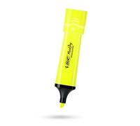 BIC Surligneur plat en plastique avec encre jaune fluo fluo pour des notes lisses et précises, idéal pour l'école et le bureau