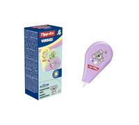 BIC Tipp-Ex Vibbies Mini Pocket Mouse Rubans correcteurs (5 mm x 6 m) avec des personnages d’animaux rigolos - Pack de 6