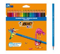 BIC Crayons de couleur Kids Tropicolors – Couleurs assorties – Étui carton de 24