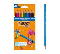 BIC Kids Tropicolors, Crayons de Couleur, Couleurs Assorties, Coloriage enfants - Etui Carton de 12