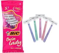BIC Rasoir jetable Twin Lady Sensitive – 2 lames – 5 unités
