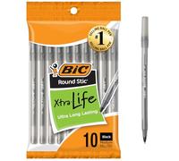 BIC USA Inc. BICGSMP101BK Bic Round Stic Stylos bille noir 10PK
