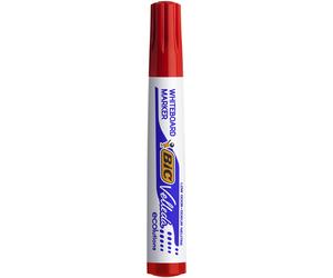 BIC Velleda 1701 ECOlutions Feutre pour Tableau Blanc Effaçables à Sec à Pointe Conique Large - Marqueur Rouge