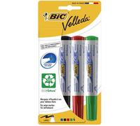 Bic - Marqueur Velleda 1701 - Blister de Feutres Effaçable à sec - Noir/Bleu/Rouge/Vert