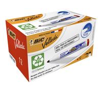 BIC Velleda 1701 ECOlutions Feutres pour Tableau Blanc Effaçables à Sec à Pointe Conique Moyenne - Rouge, Boîte de 12