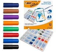 BIC Velleda 1721 - Feutres pour Tableau Blanc Effaçables à Sec Pointe Conique Fine - Couleurs Assorties, Classpack de 72