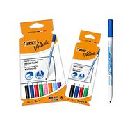 BIC Feutres pour tableau blanc Velleda 1721 – pointe conique fine, couleurs assorties, lot 8+4