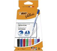 Bic Velleda 1721 Lot de 8 marqueurs pour tableau blanc Pointe ogive Ligne 1,5 mm Couleurs assorties